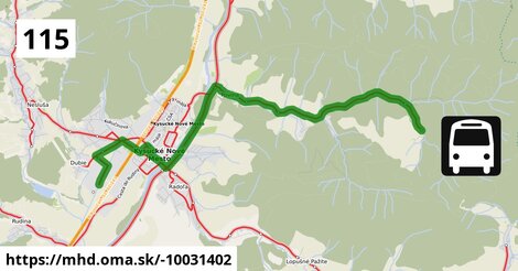 Bus 115: Povina, konečná = >  Kysucké Nové Mesto, Schaeffler II.