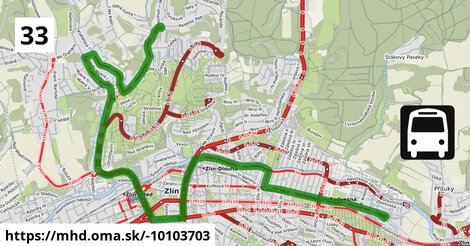 33: Paseky, točna - Bartošova čtvrť Zdravotnická škola