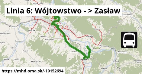 Linia 6: Wójtowstwo - >  Zasław