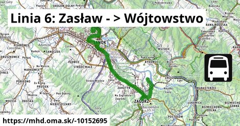 Linia 6: Zasław - >  Wójtowstwo