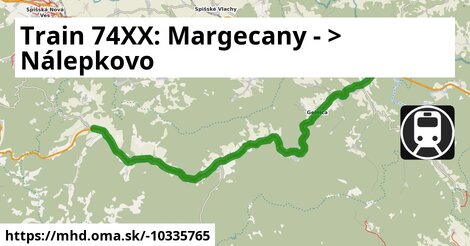 Train 74XX: Margecany - >  Nálepkovo