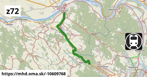 Z72: Esztergom = >  Magdolnavölgy = >  Budapest-Nyugati