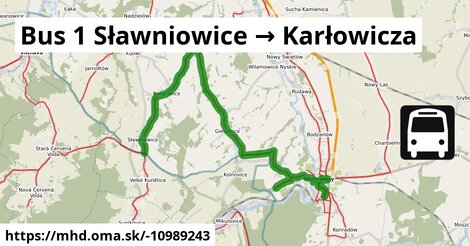 Bus 1 Sławniowice → Karłowicza