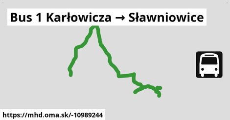 Bus 1 Karłowicza → Sławniowice