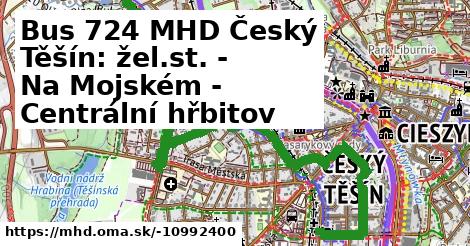 Bus 724 MHD Český Těšín: žel.st. - Na Mojském - Centrální hřbitov