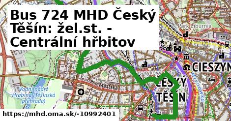 Bus 724 MHD Český Těšín: žel.st. - Centrální hřbitov