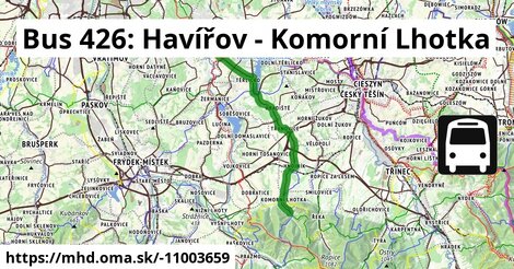 Bus 426: Havířov - Komorní Lhotka