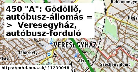 450 "A": Gödöllő, autóbusz-állomás = >  Veresegyház, autóbusz-forduló