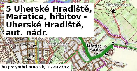 5 Uherské Hradiště, Mařatice, hřbitov - Uherské Hradiště, aut. nádr.