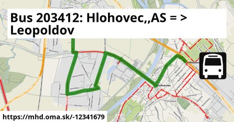 Bus 203412: Hlohovec,,AS = >  Leopoldov