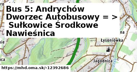 Bus 5: Andrychów Dworzec Autobusowy = >  Sułkowice Środkowe Nawieśnica