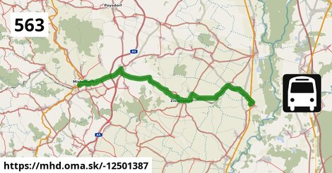 Bus 563: Mistelbach Bahnhof = >  Drösing Bahnhof (via Mistelbach M-City)