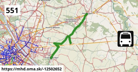 Bus 551: Gänserndorf = >  Groß-Enzersdorf