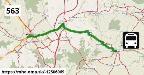 Bus 563: Zistersdorf Hauptstraße = >  Mistelbach Bahnhof