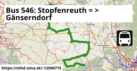 Bus 546: Stopfenreuth = >  Gänserndorf