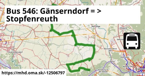 Bus 546: Gänserndorf = >  Stopfenreuth