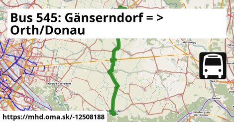 Bus 545: Gänserndorf = >  Orth/Donau