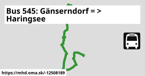 Bus 545: Gänserndorf = >  Haringsee