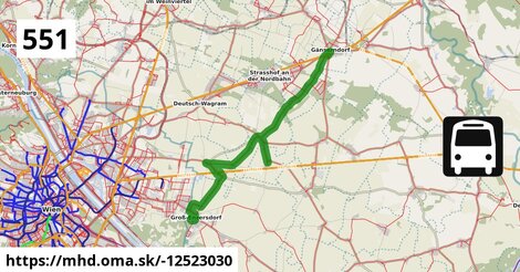 Bus 551: Groß-Enzersdorf Volksschule = >  Gänserndorf Busbahnhof