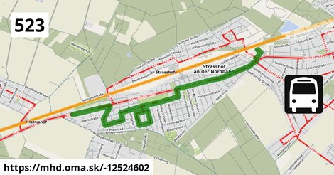 Bus 523: Industriestraße = >  Schulcampus