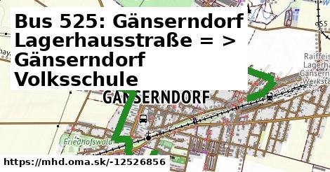 Bus 525: Gänserndorf Lagerhausstraße = >  Gänserndorf Volksschule