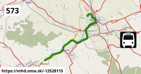 Bus 573: Hollabrunn Internat = >  Mistelbach Kolpinghaus