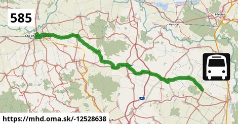 Bus 585: Hausbrunn Friedhofstraße = >  Laa an der Thaya Gymnasium