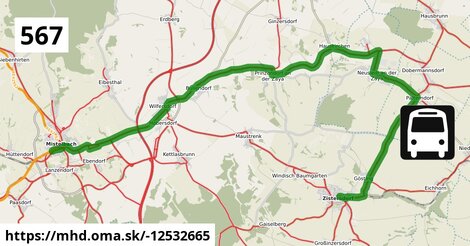 Bus 567: Zistersdorf Hauptstraße = >  Mistelbach Bahnhof