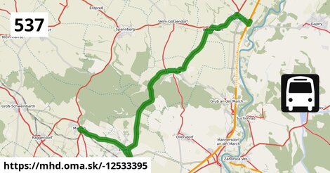 Bus 537: Matzen Schule = >  Dürnkrut Bahnhof