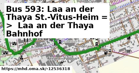 Bus 593: Laa an der Thaya St.-Vitus-Heim = >  Laa an der Thaya Bahnhof