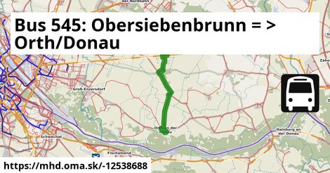 Bus 545: Obersiebenbrunn = >  Orth/Donau