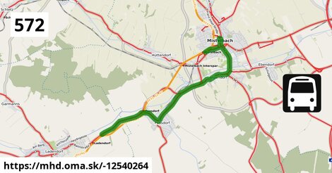 Bus 572: Ernstbrunn Hauptplatz = >  Mistelbach Bahnhof (über Helfens Ort und Eggersdorf bei Ladendorf Ort)