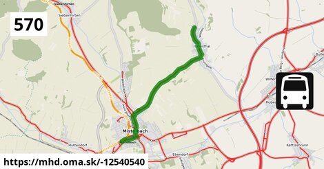 Bus 570: Eibesthal Oberort = >  Mistelbach Bahnhof