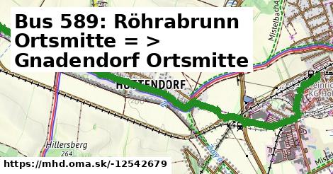 Bus 589: Röhrabrunn Ortsmitte = >  Gnadendorf Ortsmitte