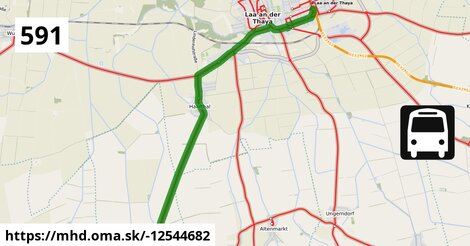 Bus 591: Stronsdorf Hauptplatz = >  Laa an der Thaya Bahnhof (nicht über Laa an der Thaya Stadtplatz)