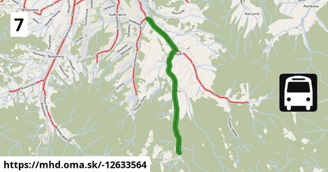 Bus 7: Rzyki Praciaki Pętla = >  Andrychów Dworzec Autobusowy