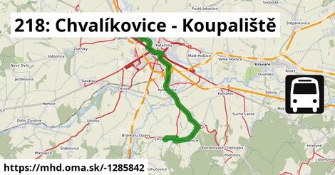 218: Chvalíkovice - Koupaliště