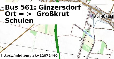 Bus 561: Ginzersdorf Ort = >  Großkrut Schulen