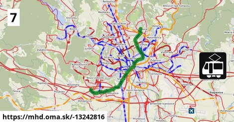 Tram 7: Lesná, Čertova rokle - Starý Lískovec, smyčka