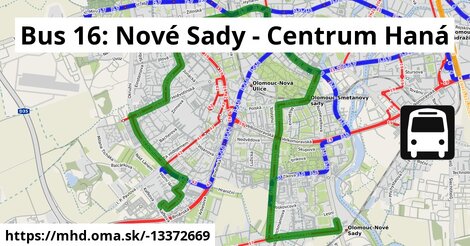 Bus 16: Nové Sady - Centrum Haná