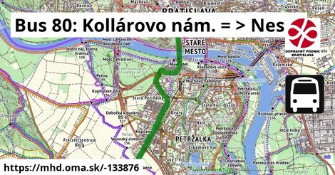 Bus 80: Kollárovo nám. = >  Nesto