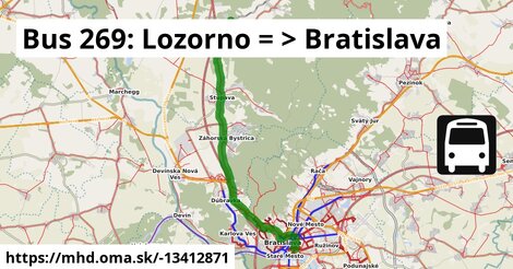 Bus 269: Lozorno = >  Bratislava
