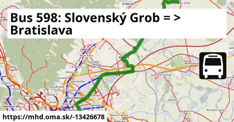 Bus 598: Slovenský Grob = >  Bratislava