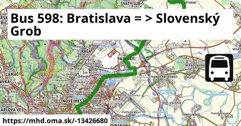 Bus 598: Bratislava = >  Slovenský Grob