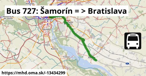 Bus 727: Šamorín = >  Bratislava