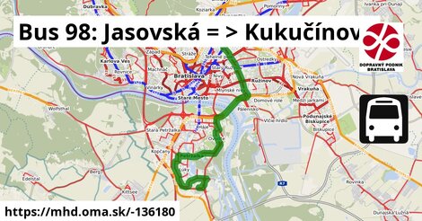 Bus 98: Jasovská = >  Kukučínova