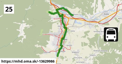 Bus 25: Turč. Kľačany - Vrútky - DPMM