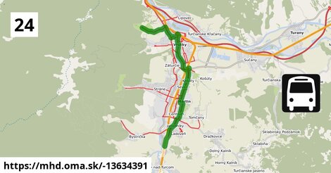 Bus 24: DPMM - Vrútky - Pam. Karvaša a Bláhovca