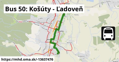 Bus 50: Košúty - Ľadoveň