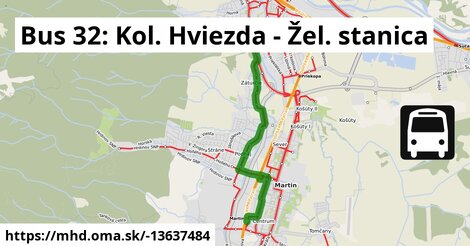 Bus 32: Kol. Hviezda - Žel. stanica